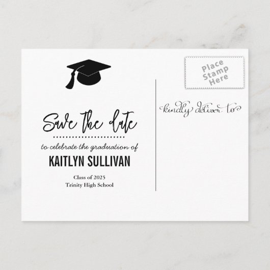 Laat het avontuur script Casual beginnen | Afstude Aankondigingskaart (Achterkant)