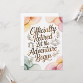 Laat het avontuur van de pensionering beginnen kaart (Voorkant / Achterkant in situ)