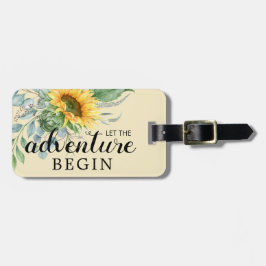 Laat het avontuur Zonnebloem Greenery beginnen Bagagelabel