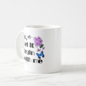 Laat het beginnen met Gezegde bloemen vlinder Koffiemok (Voorkant links)