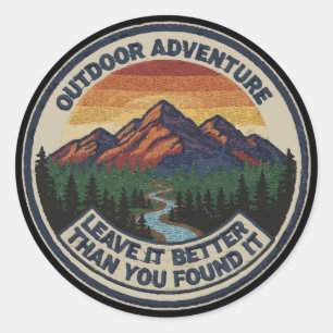 Laat het beter achter Vintage Buiten Avontuur Berg Ronde Sticker