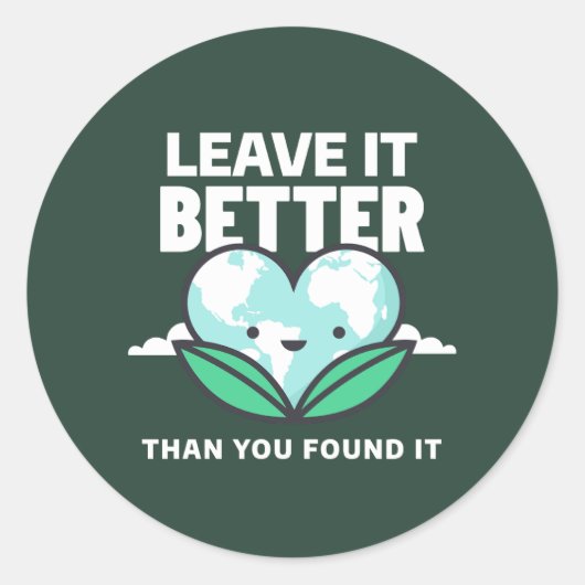 Laat het beter dan je hebt gevonden ronde sticker (Voorkant)