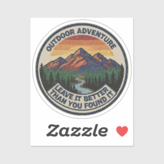 Laat het beter Vintage Buiten Avontuur Berg Sticker