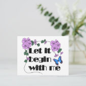 Laat het bij mij beginnen met bloemen Vlinder Briefkaart (Staand voorkant)