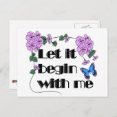 Laat het bij mij beginnen met bloemen Vlinder Briefkaart (Voorkant / Achterkant)