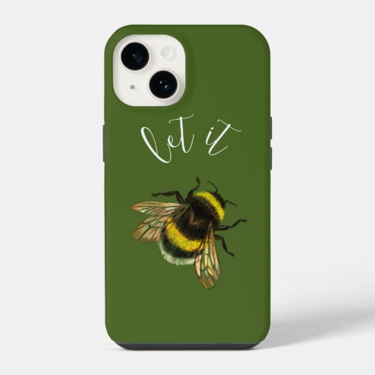 Laat het bij zijn, hommel iPhone hoesje (Achterkant)
