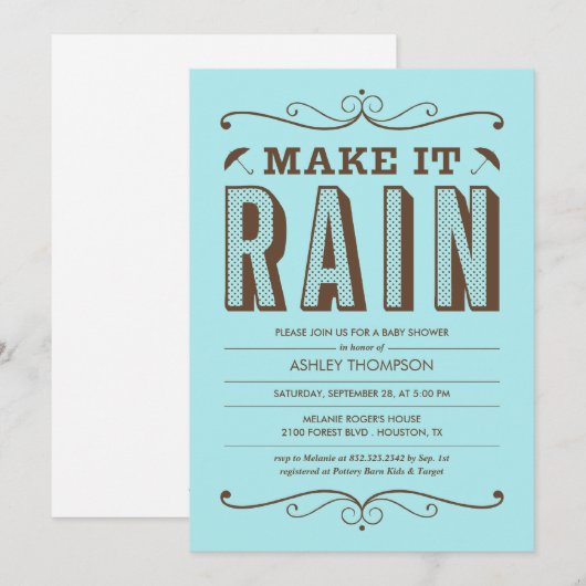 Laat het blauw babyschoeisel uitvinden kaart (Voorkant / Achterkant)