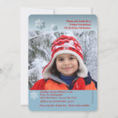 Laat het Blauwe Foto Uitnodiging Sneeuwen (Achterkant)