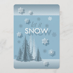 Laat het Blauwe Foto Uitnodiging Sneeuwen