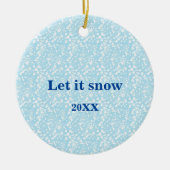 Laat het blauwe hemel sneeuwen met winterpatroon O Keramisch Ornament (Voorkant)