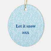Laat het blauwe hemel sneeuwen met winterpatroon O Keramisch Ornament (Links)