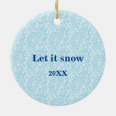 Laat het blauwe hemel sneeuwen met winterpatroon O Keramisch Ornament (Achterkant)