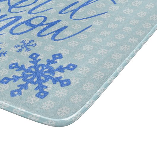 Laat het Blauwe Patroonretro Knipbord Sneeuwen Snijplank (Hoek)