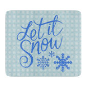 Laat het Blauwe Patroonretro Knipbord Sneeuwen Snijplank (Voorkant)