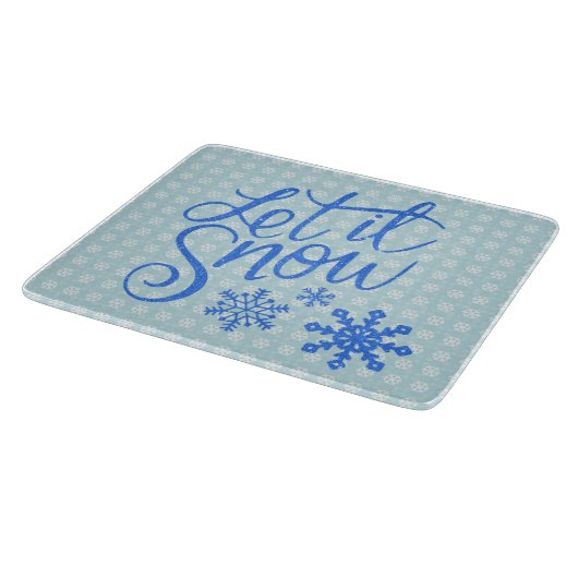 Laat het Blauwe Patroonretro Knipbord Sneeuwen Snijplank (Hoek)