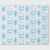 Laat het blauwe sneeuwvlokken-witte patroon zien cadeaupapier (Vlak)