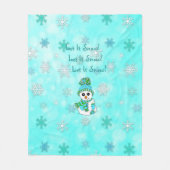 Laat het Blauwgroen sneeuwvlokken sneeuwen en Snow Fleece Deken (Voorkant)