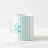Laat het Blauwgroen Snowman-kerstkoffie-Mok sneeuw Koffiemok (Voorkant links)