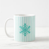 Laat het Blauwgroen Snowman-kerstkoffie-Mok sneeuw Koffiemok (Links)