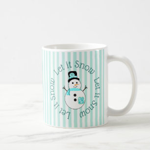 Laat het Blauwgroen Snowman-kerstkoffie-Mok sneeuw Koffiemok
