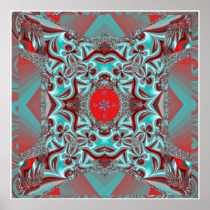 Laat het bloesem Mandala Poster