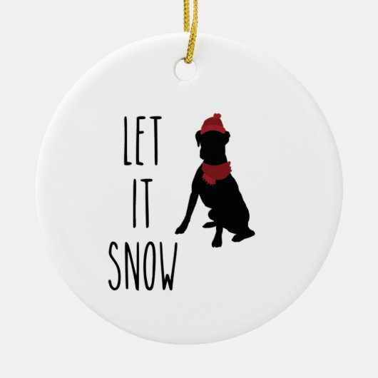Laat het boxer Dog Ornament sneeuwen (Voorkant)