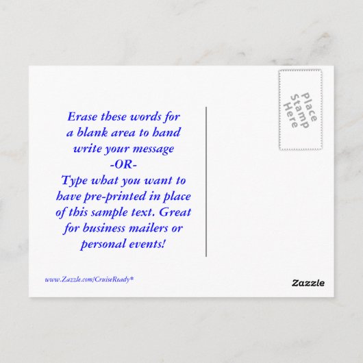 Laat het Briefkaart van de Douane van de Ruis (Achterkant)