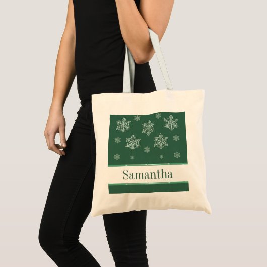 Laat het Canvas tas sneeuwen, groen (Voorkant (product))