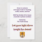 Laat het Christelijke Halloween-uitnodiging schijn Kaart (Achterkant)