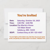 Laat het Christelijke Halloween-uitnodiging schijn Kaart (Achterkant)