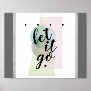 laat het citeren op abstracte kunstpastelkleur poster