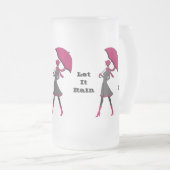 Laat het Dame Rain Frosted 16 oz Mok van glas (Voorkant rechts)