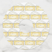 Laat het de Franse kaaswand-cocktail party vertell Wijnglaslabel (Achterkant)