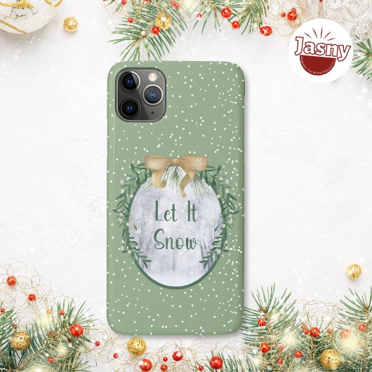 Laat het de kerstkrans besneeuwen Case-Mate iPhone case