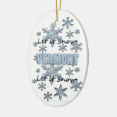 Laat het de kerstversiering van Vermont Sneeuwen Keramisch Ornament (Links)