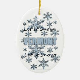 Laat het de kerstversiering van Vermont Sneeuwen Keramisch Ornament