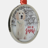 Laat het de Rode Handgeschreven Foto van de Bekled Metalen Ornament (Rechts)