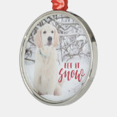 Laat het de Rode Handgeschreven Foto van de Bekled Metalen Ornament (Links)