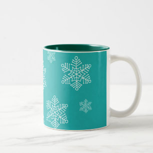 Laat het de sneeuwvakantie-Mok zijn, Turquoise Tweekleurige Koffiemok