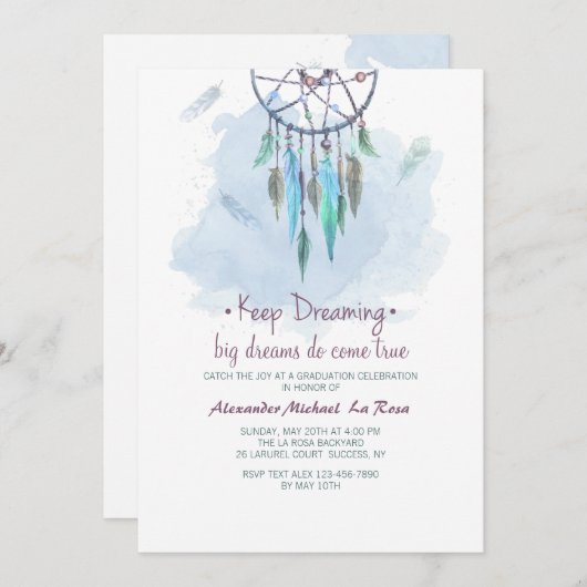 Laat het dromen Afstuderen uitnodigen Kaart (Voorkant / Achterkant)