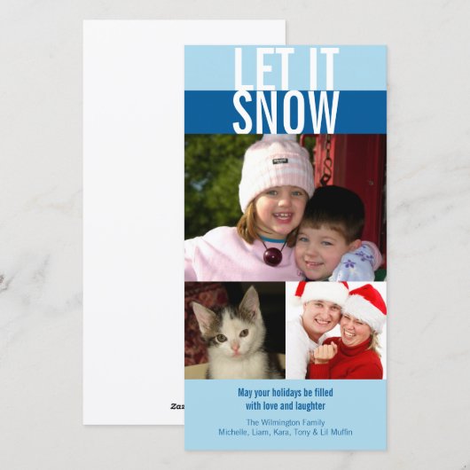 Laat het een gedurfde marineblauwe kerstgroet snee feestdagenkaart (Voorkant / Achterkant)