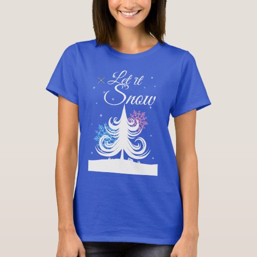 Laat het een grappig kerstfeest gaan sneeuwen t-shirt (Voorkant)