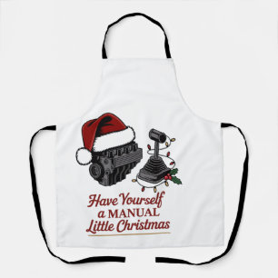 Laat het een handmatige kleine kerst zijn schort