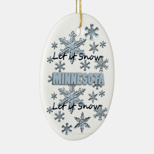 Laat het een kerstversiering van Minnesota sneeuwe Keramisch Ornament (Rechts)