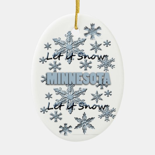 Laat het een kerstversiering van Minnesota sneeuwe Keramisch Ornament (Voorkant)