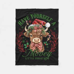 Laat het een Koeig Kerstfeest zijn Koe Santa Fleece Deken