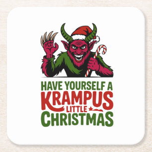 Laat het een Krampus Kerstmis zijn Krampus L Kartonnen Onderzetters