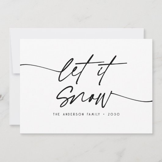 Laat het een minimalistisch eenvoudig script zijn feestdagenkaart (Voorkant)