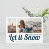 Laat het elders sneeuwen Kerst 3 foto collage Kaart (Staand voorkant)