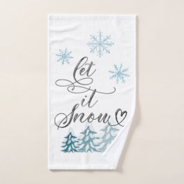 Laat het elegante kerstkunst met waterverf sneeuwe handdoek